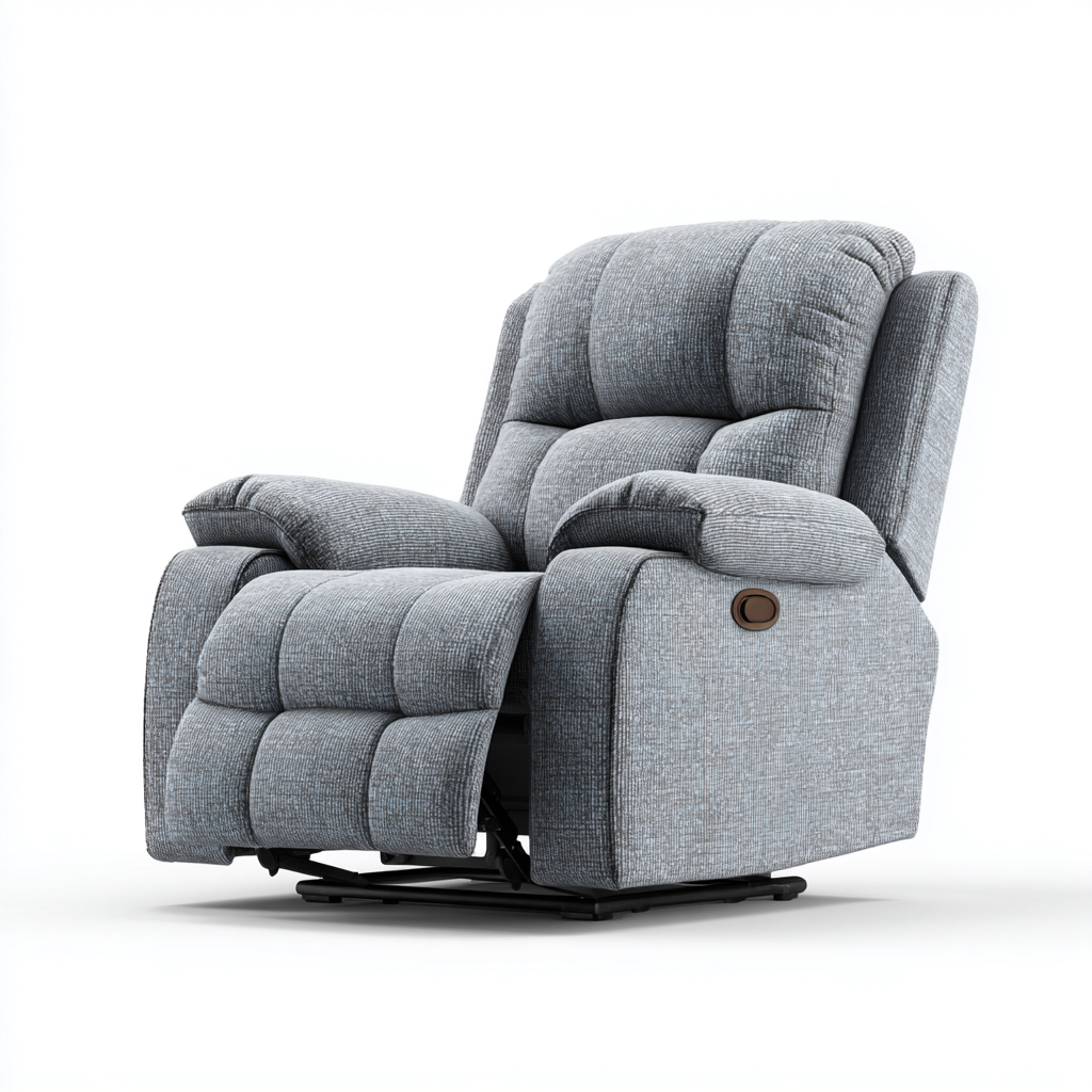 Liegesessel Stoff 105x98x105 cm Hellgrau - Gepolsterte Relaxfunktion-Oakupshop