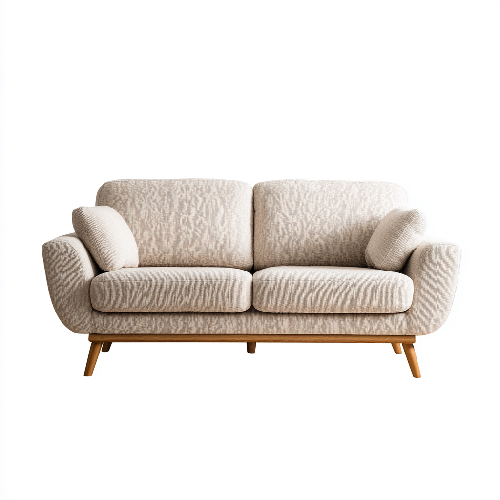 Zweisitzer Sofa Stoff 142x86x82 cm - Beige - Modernes Design-Oakupshop