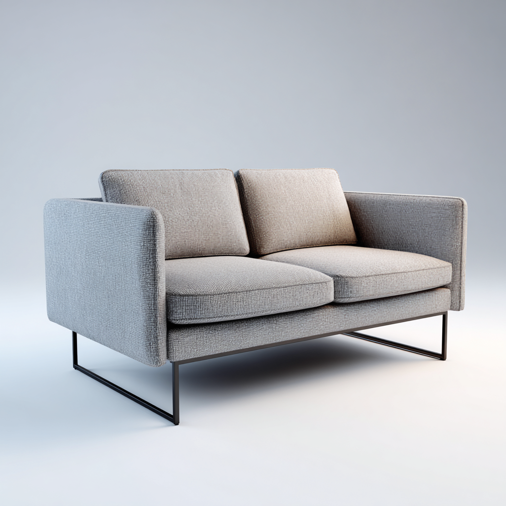 Zweisitzer Sofa Stoff 160x84x87 cm - Hellgrau - Elegantes Design-Oakupshop
