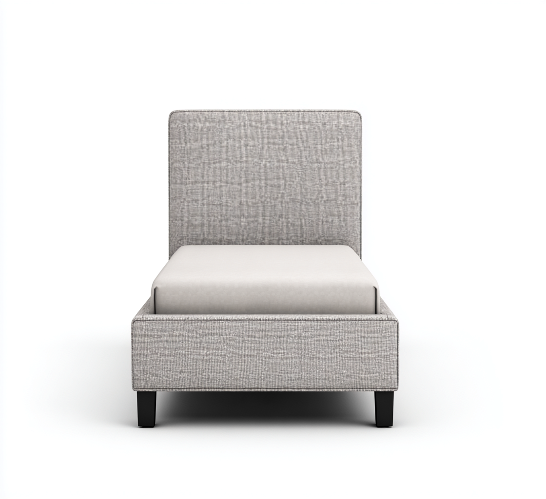 Einzelbett Stoffpolsterung 198x95x110 cm - Hellgrau - Modernes Design-Oakupshop
