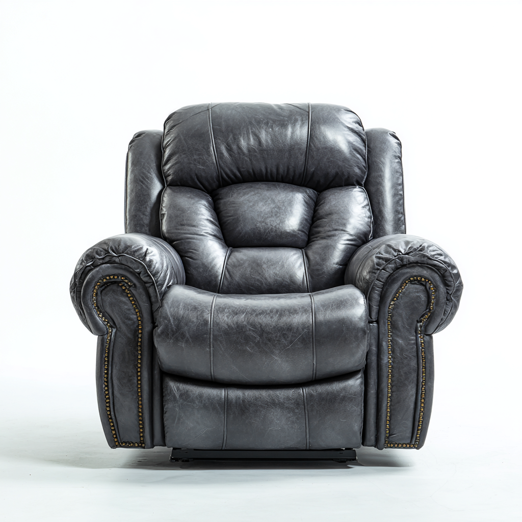 Liegesessel Kunstleder 95x90x100 cm - Dunkelgrau - Komfortdesign-Oakupshop