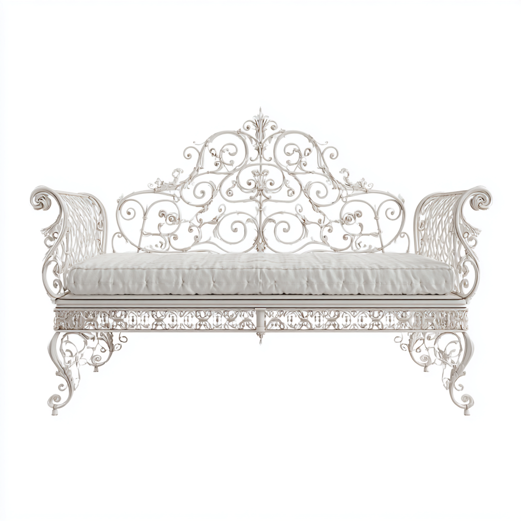 Schlafsofa Metall 210x95x125 cm - Weiß - Klassisches Design-Oakupshop