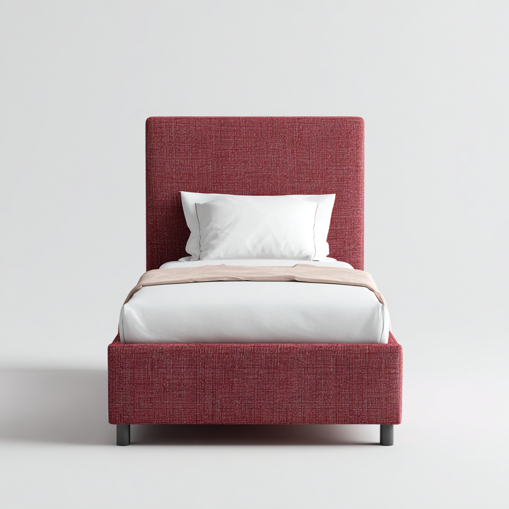Einzelbett Stoff 200x90x115 cm - Rot - Modernes Design-Oakupshop