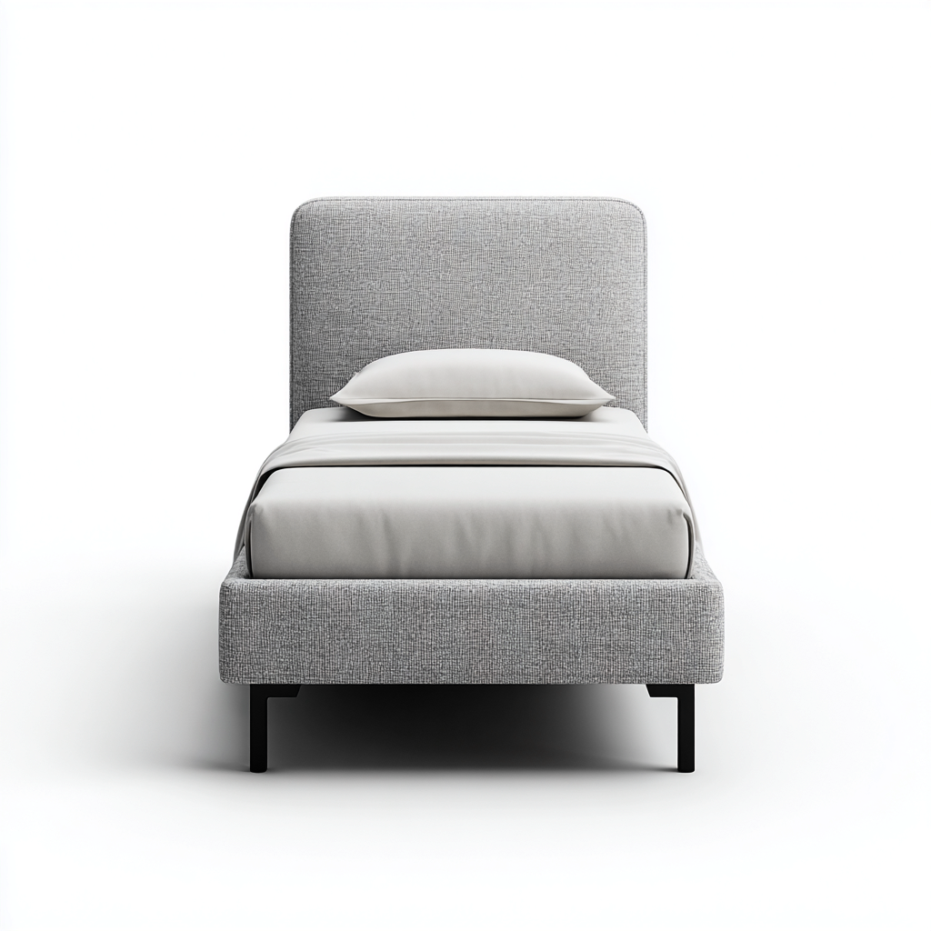 Einzelbett Stoff 200x90x100 cm - Grau - Modernes Design-Oakupshop