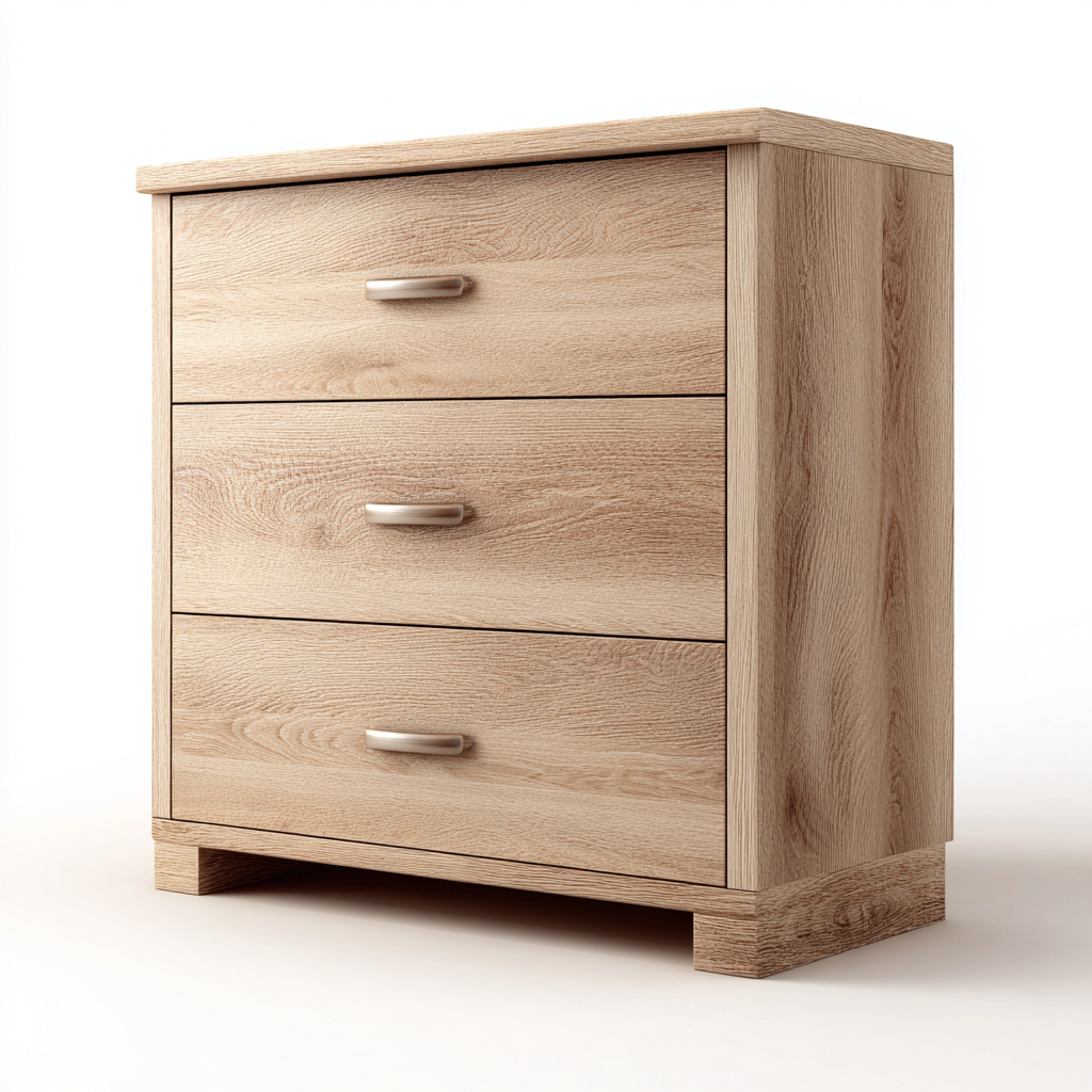 Schuhschrank Holz 80x40x90 cm - Hellbraun - 3 Schubladen - Modernes Design-Oakupshop