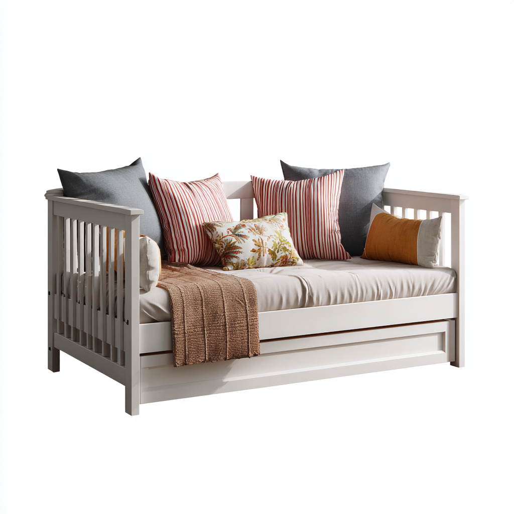 Schlafsofa Massivholz 205x100x110 cm - Weiß - Klassisches Design-Oakupshop