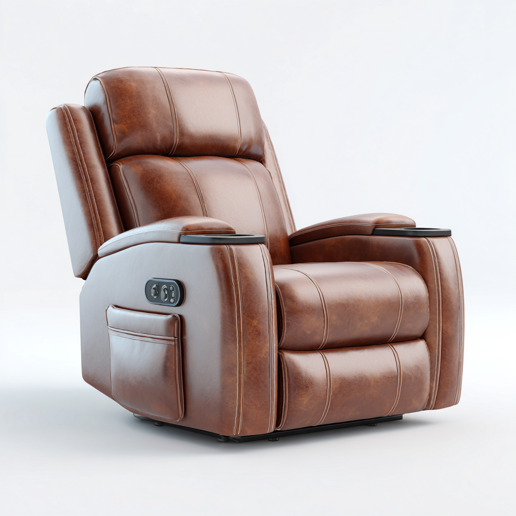 Liegesessel Kunstleder 103x98x106 cm - Braun - Relaxfunktion-Oakupshop