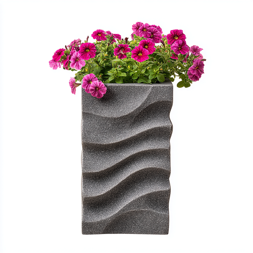 Pflanzgefäß - Steinoptik - 40x20x60 cm - Grau - Modernes Design-Oakupshop