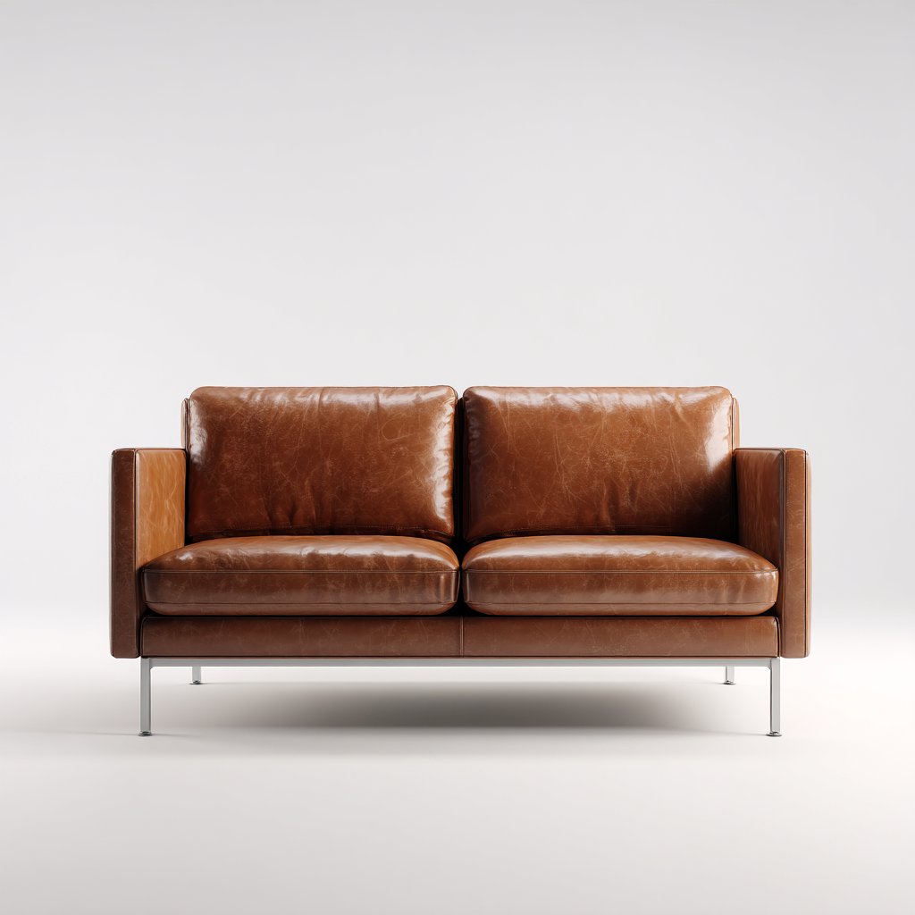 Zweisitzer Sofa Lederpolsterung 188x88x83 cm - Braun - Modernes Design-Oakupshop