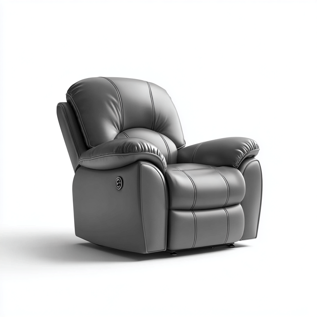 Liegesessel Kunstleder 97x93x102 cm - Grau - Relaxfunktion-Oakupshop
