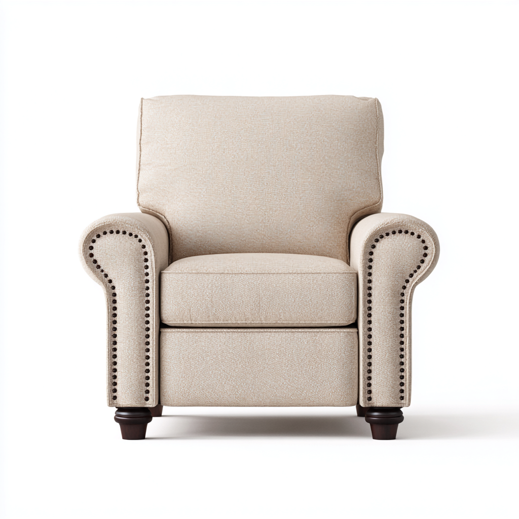 Liegesessel Stoffpolster 90x88x106 cm - Beige - Klassisches Design-Oakupshop
