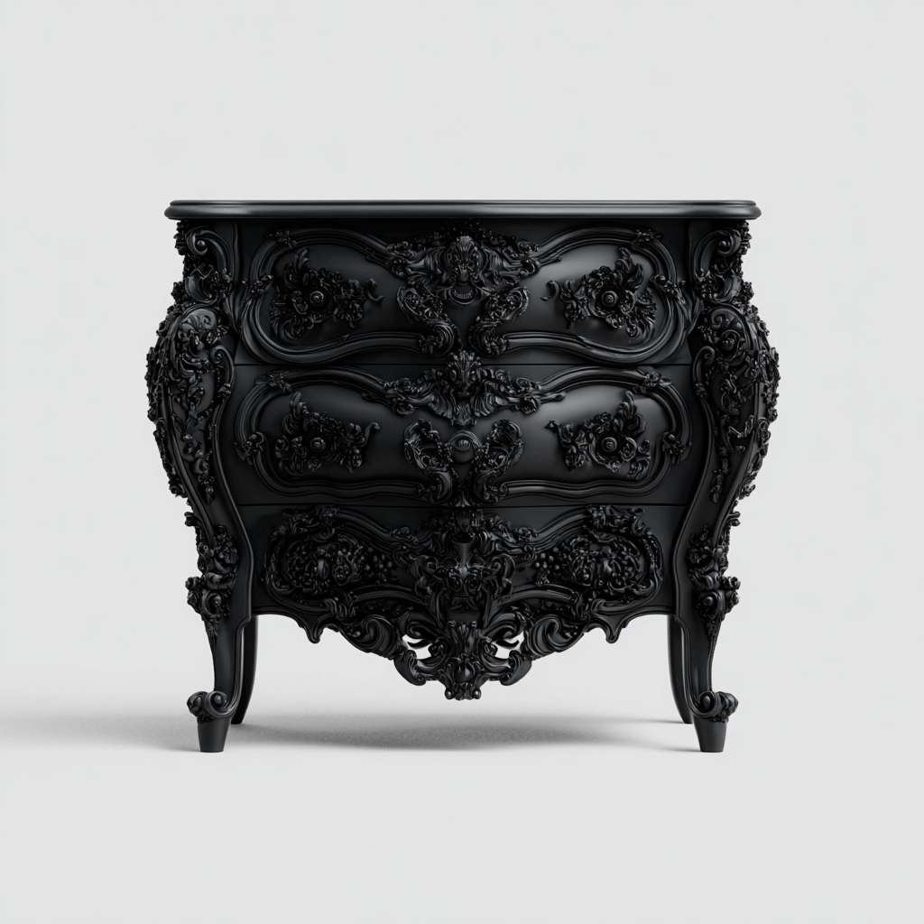 Kommode mit Schubladen Holz 90x45x90 cm - Schwarz - Barock Design-Oakupshop