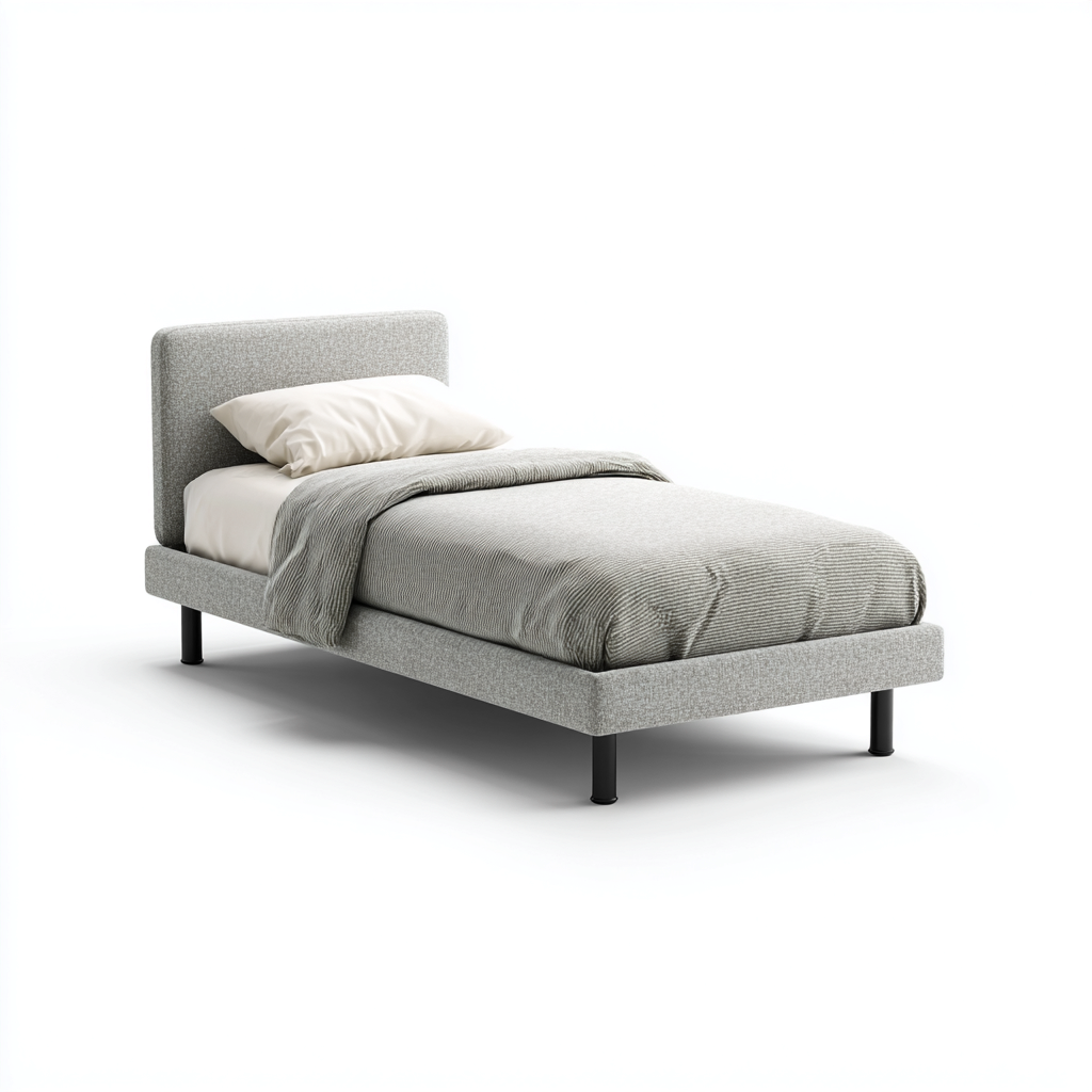 Einzelbett Stoff 200x90x95 cm - Grau - Modernes Design-Oakupshop
