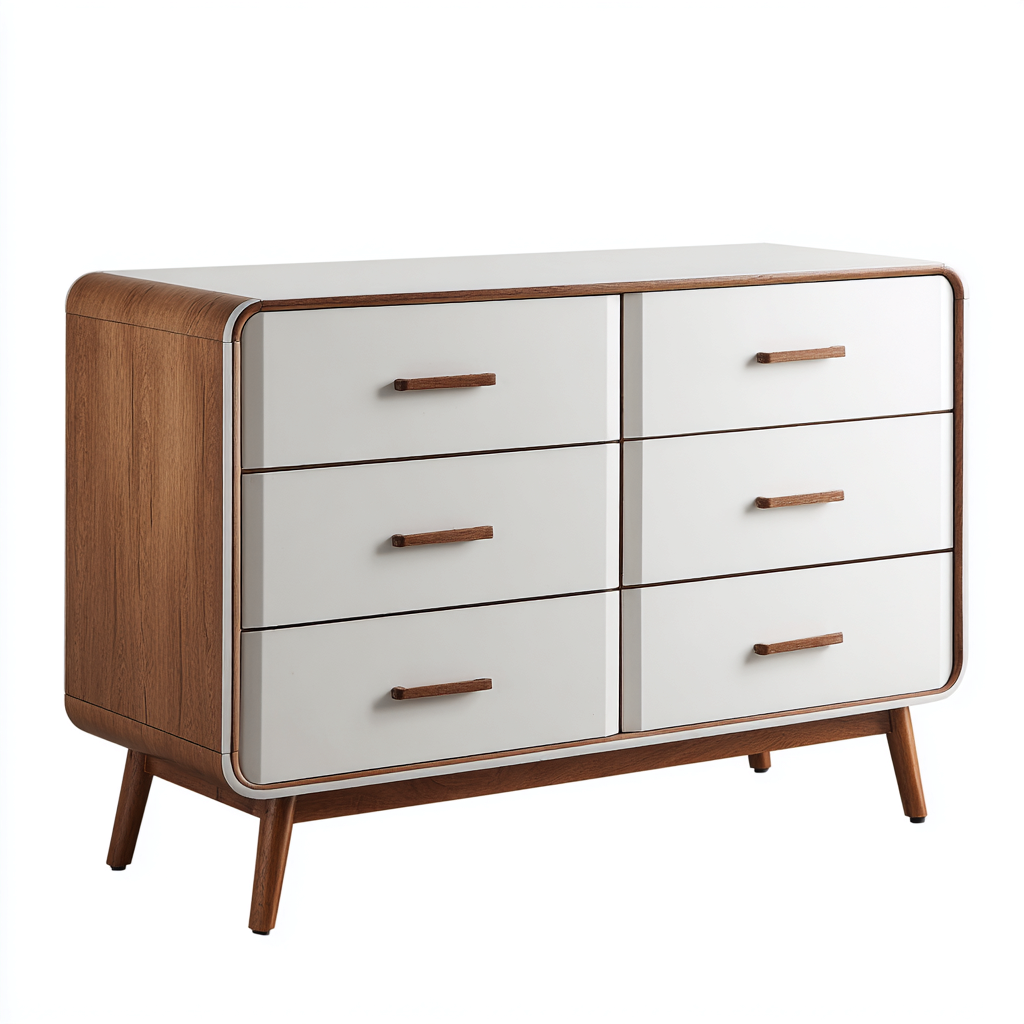 Kommode mit Schubladen Holz 120x45x85 cm - Weiß Braun - Modernes Design-Oakupshop