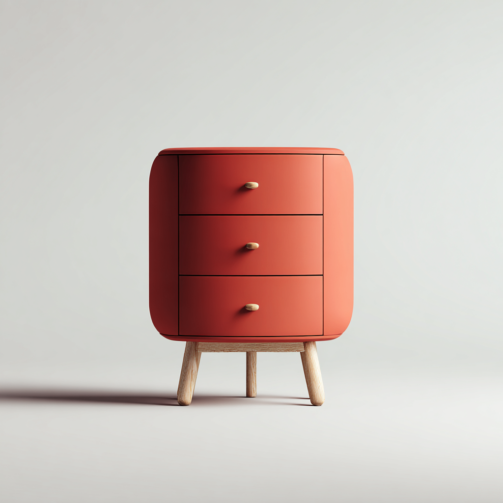 Kommode mit Schubladen Holz 55x40x75 cm - Rot Braun - Modernes Design-Oakupshop