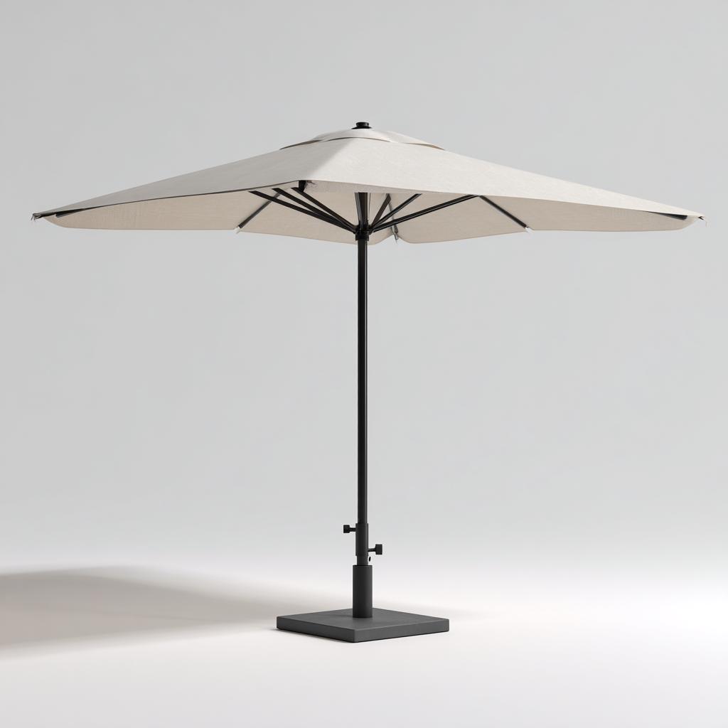 Gartenschirm Polyester-Metall 300x300x255 cm - beige - Kurbelmechanismus und UV-Schutz-Oakupshop