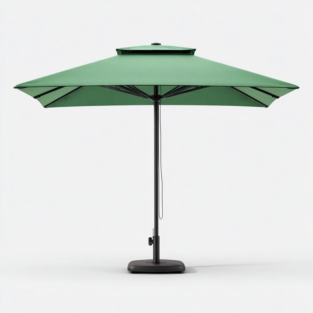 Gartenschirm Polyester 270x270x245 cm - Grün - Metallgestell-Oakupshop