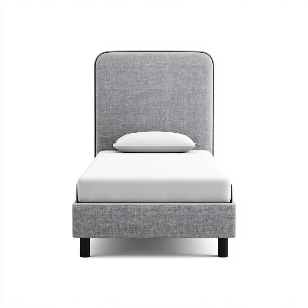 Einzelbett Stoff 200x90x100 cm - Grau - Modernes Design-Oakupshop