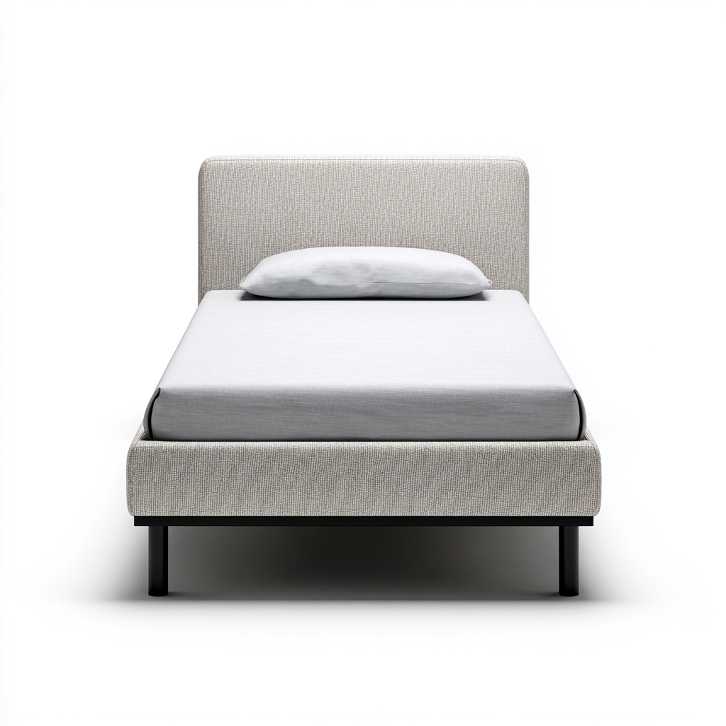 Einzelbett Stoff 200x90x100 cm - Grau - Modernes Design-Oakupshop