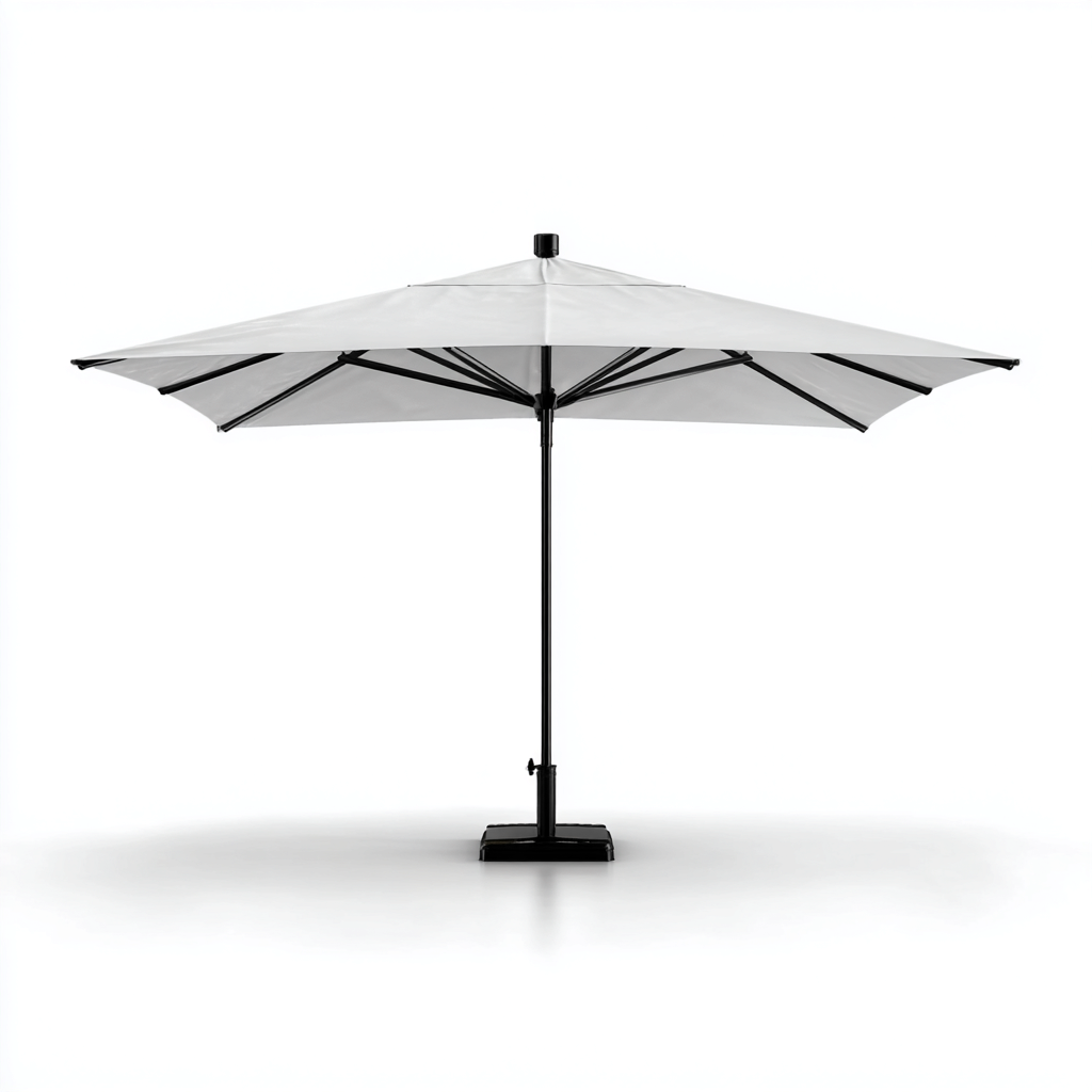 Gartenschirm Polyester 300x300x255 cm - Weiß - Metallgestell-Oakupshop