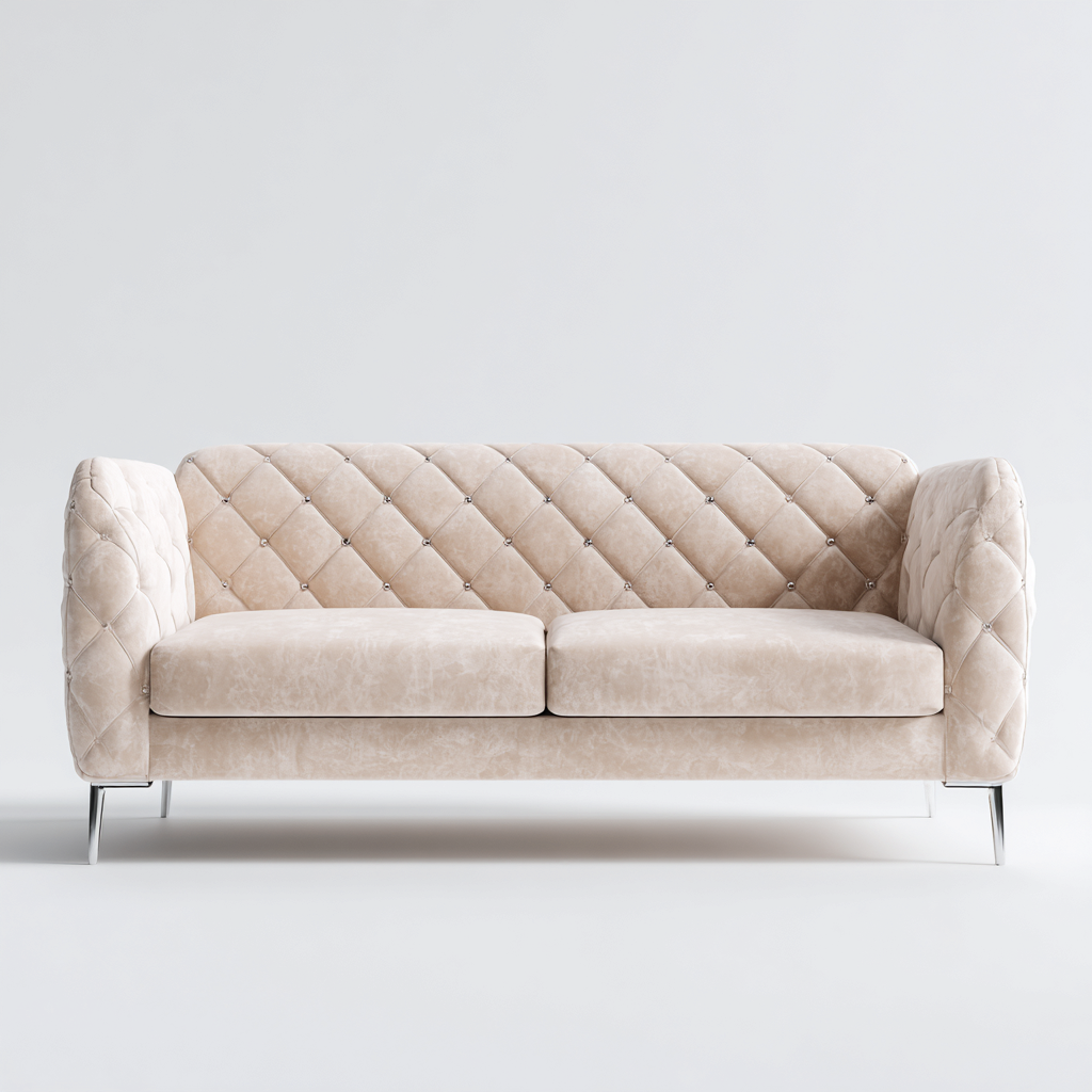 Zweisitzer Sofa Stoffpolsterung 180x85x80 cm - Beige - Modernes Design-Oakupshop