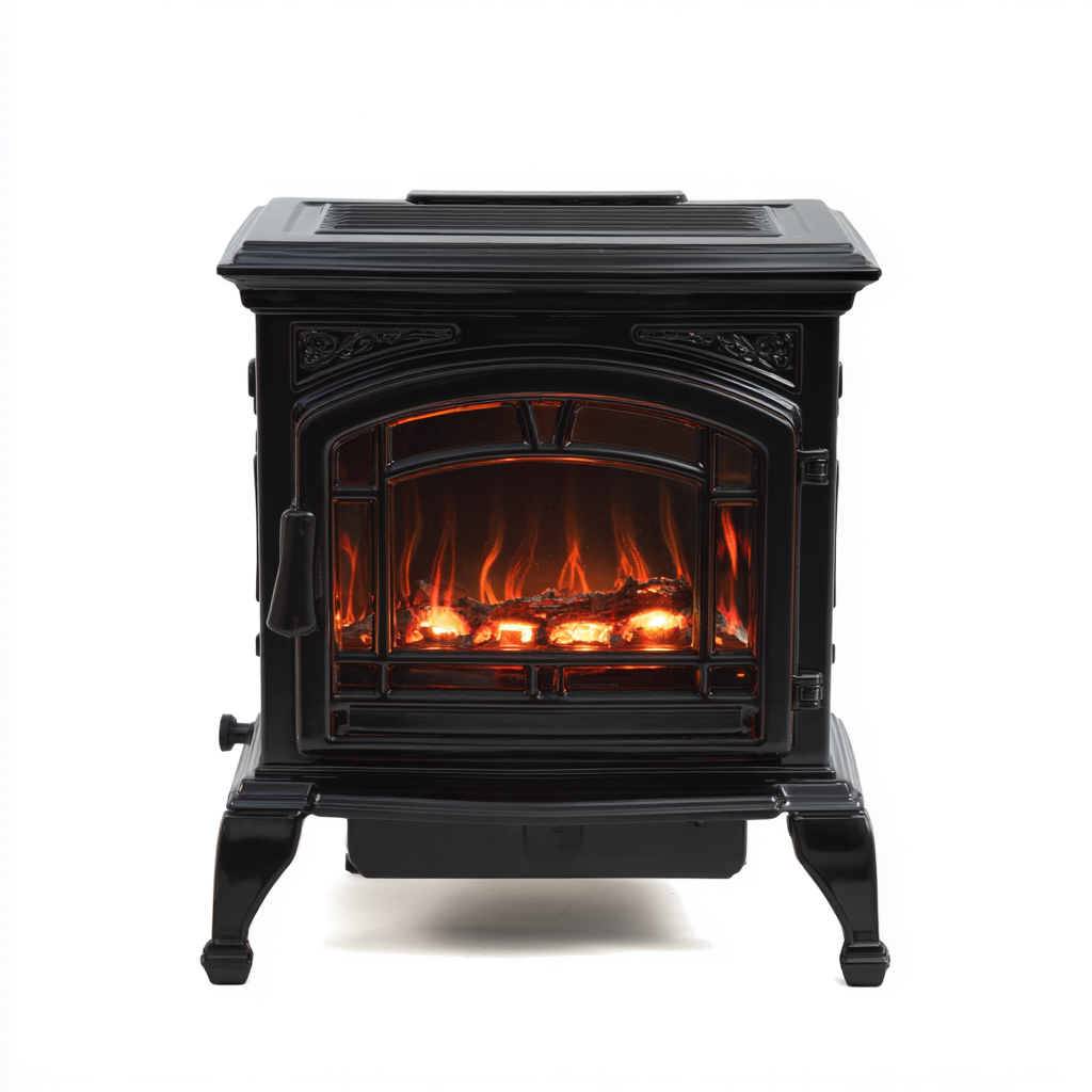 Kamin Elektrokamin Metall Schwarz 34x26x48 cm klassisch für Innenbereich-Oakupshop