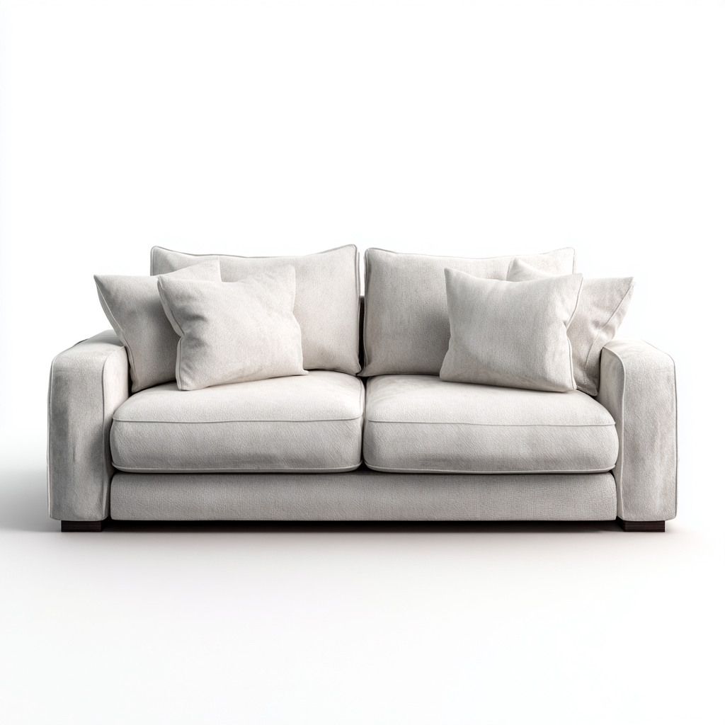 Zweisitzer Sofa Stoff 165x92x88 cm - Weiß - Komfortorientiertes Design-Oakupshop