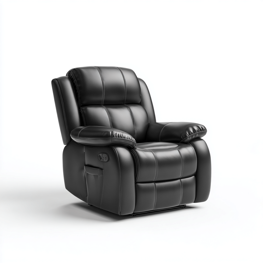 Liegesessel Kunstleder 98x92x104 cm - Schwarz - Relaxfunktion-Oakupshop