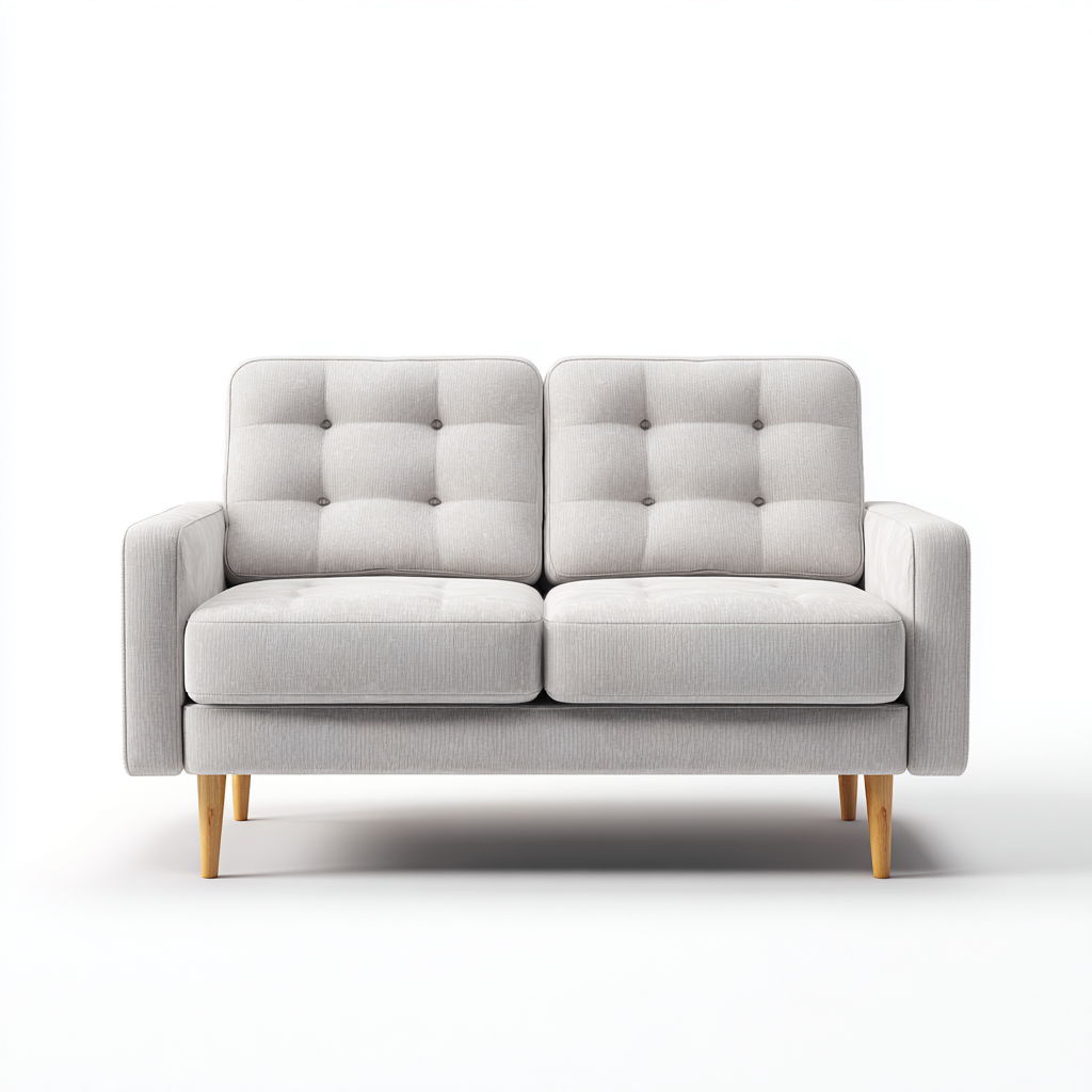 Zweisitzer Sofa Stoffpolsterung 183x88x84 cm - Hellgrau - Modernes Design-Oakupshop