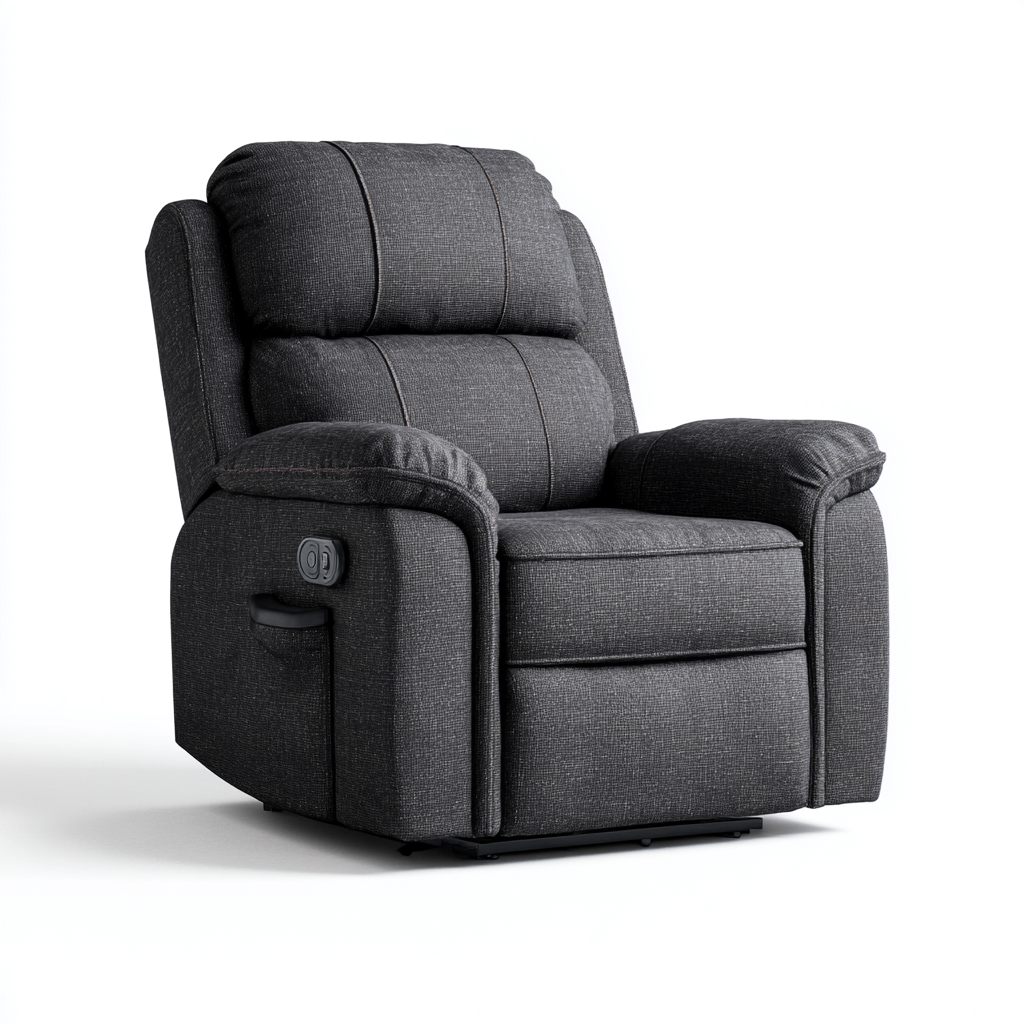 Liegesessel Stoff 98x93x103 cm - Dunkelgrau - Relaxfunktion-Oakupshop