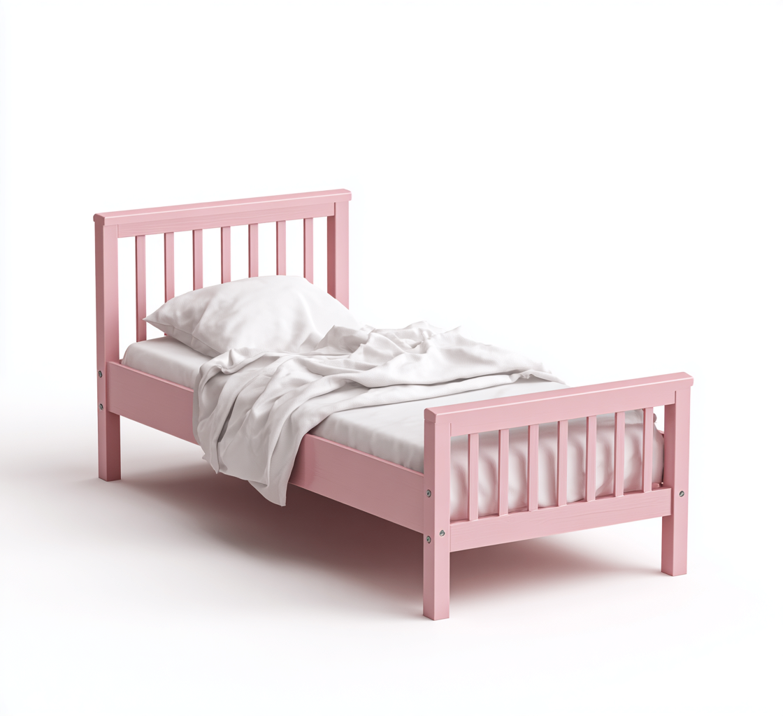 Einzelbett Holz 190x90x75 cm - Rosa - Klassisches Design-Oakupshop
