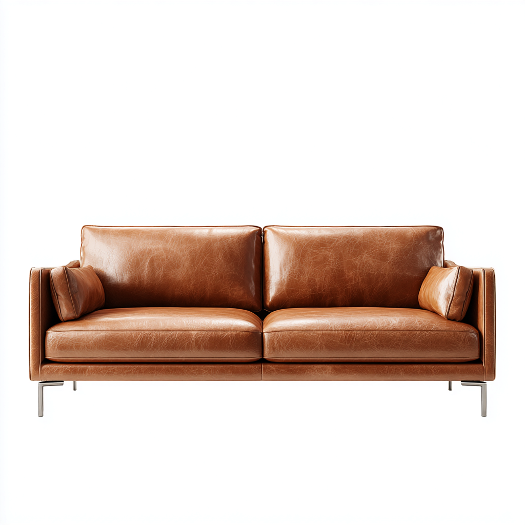 Zweisitzer Sofa Lederpolsterung 194x90x84 cm - Braun - Modernes Design-Oakupshop