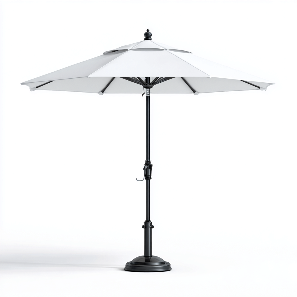 Gartenschirm Polyester 260x260x250 cm - Weiß - Metallgestell-Oakupshop