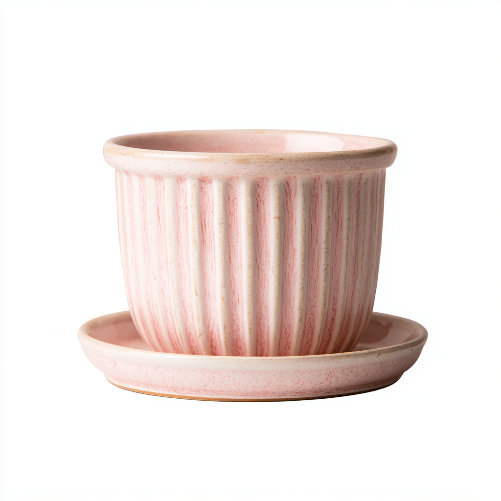 Pflanzgefäß - Keramik - 12x12x10 cm - Rosa - Modernes Design-Oakupshop