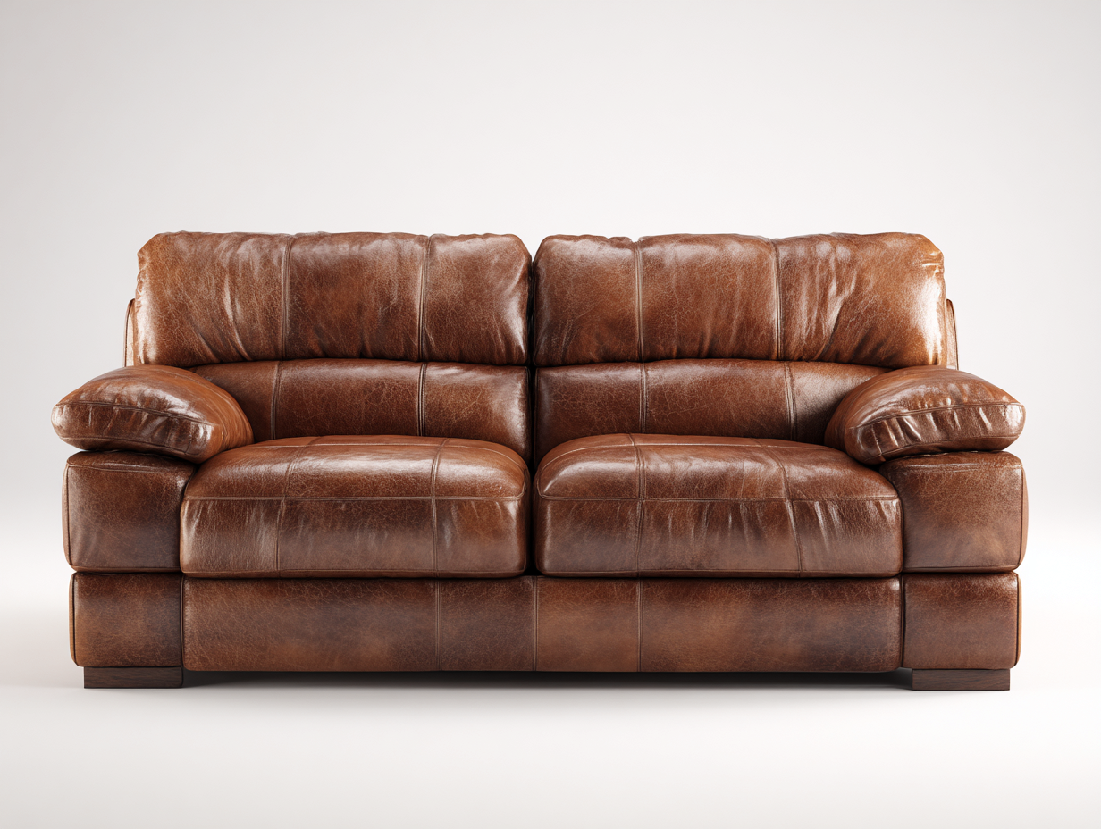 Sofás 2 plazas cuero sintético para salón 178x95x90 cm - marrón - diseño clásico cómodo-Oakmyhut