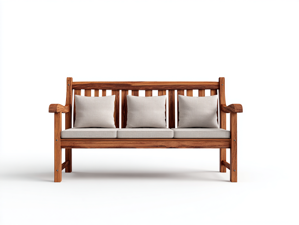 Bancos de jardín de madera maciza 150 x 60 x 90 cm color madera natural - banco de jardín para terraza - diseño clásico cómodo-Oakmyhut