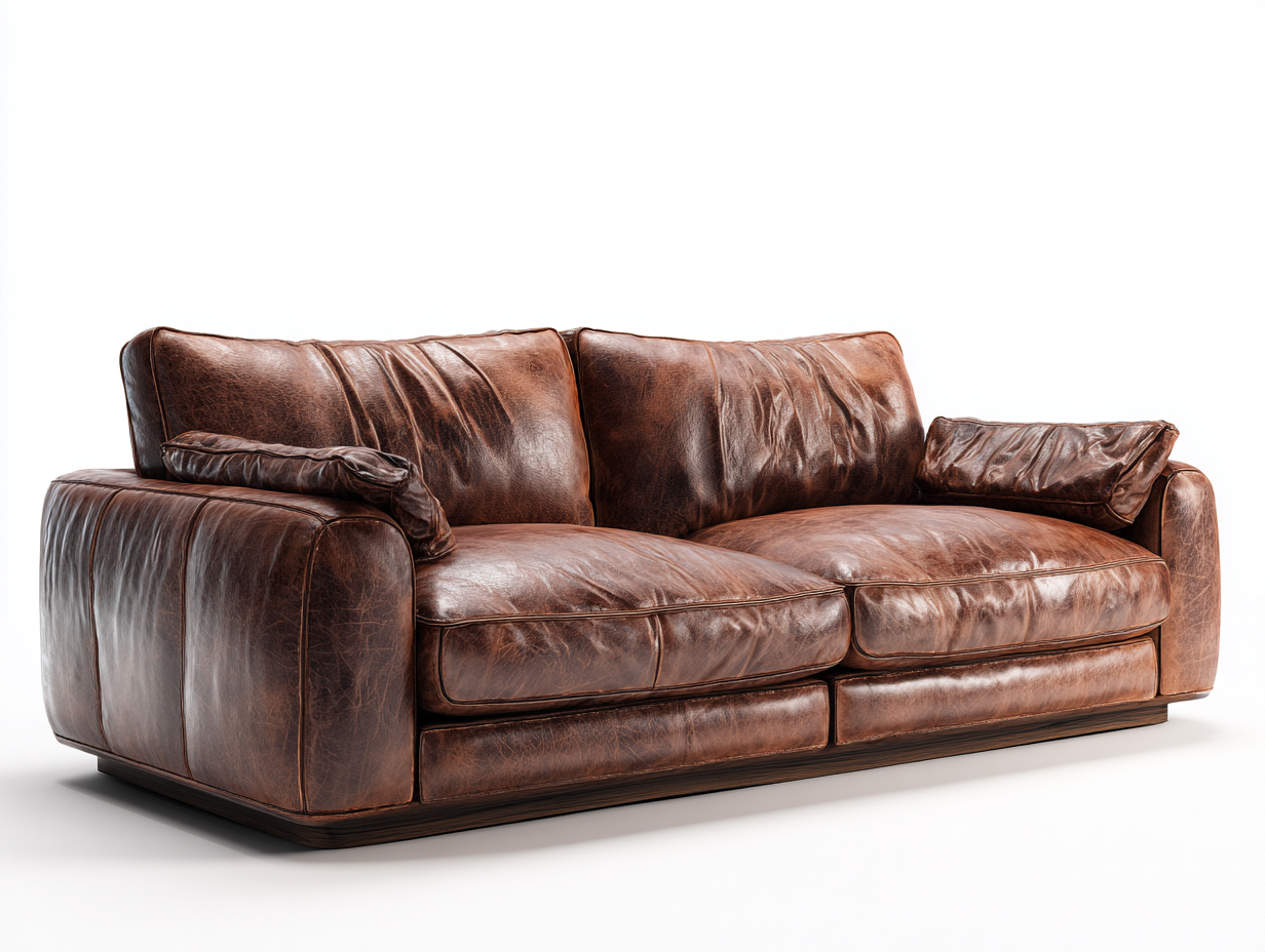 Sofás 2 plazas de cuero sintético 190x95x85 cm - marrón - diseño clásico-Oakmyhut