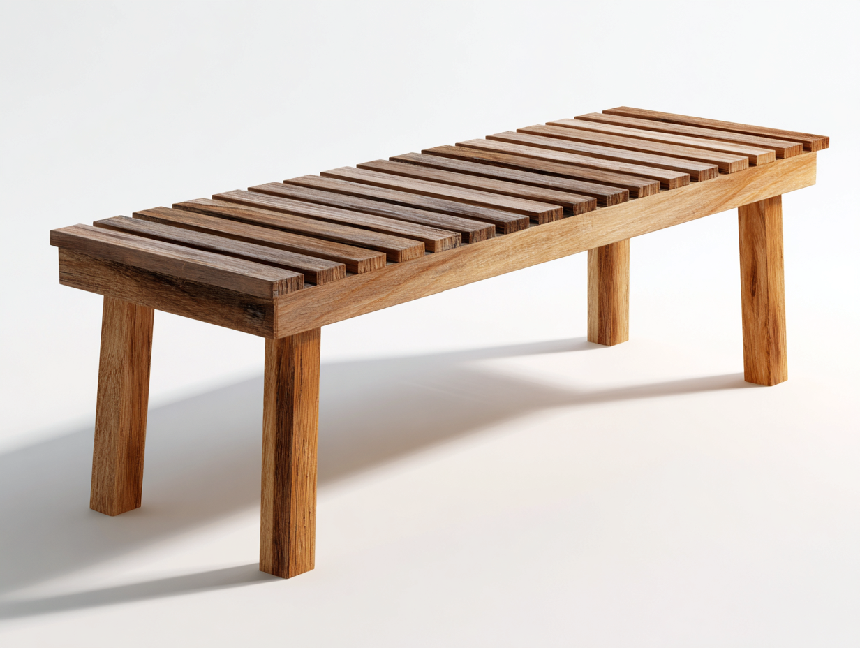 Bancos de jardín de madera maciza 120 x 35 x 45 cm color madera natural - banco de jardín para exterior - diseño minimalista resistente-Oakmyhut