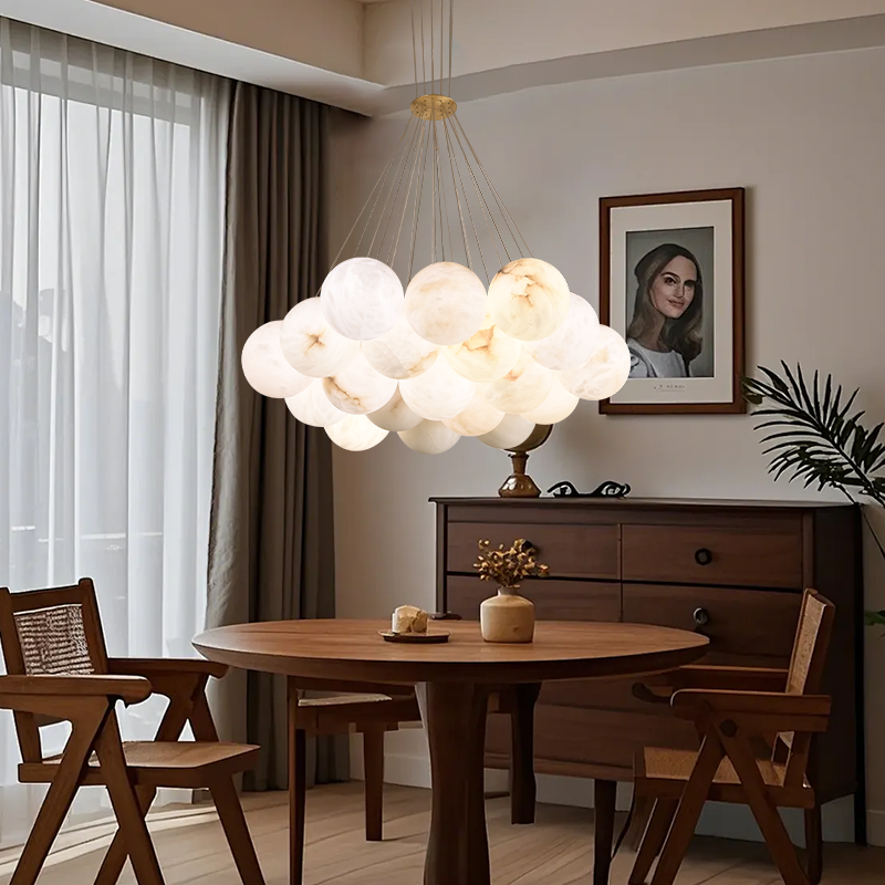  Alabaster Balls Chandelier