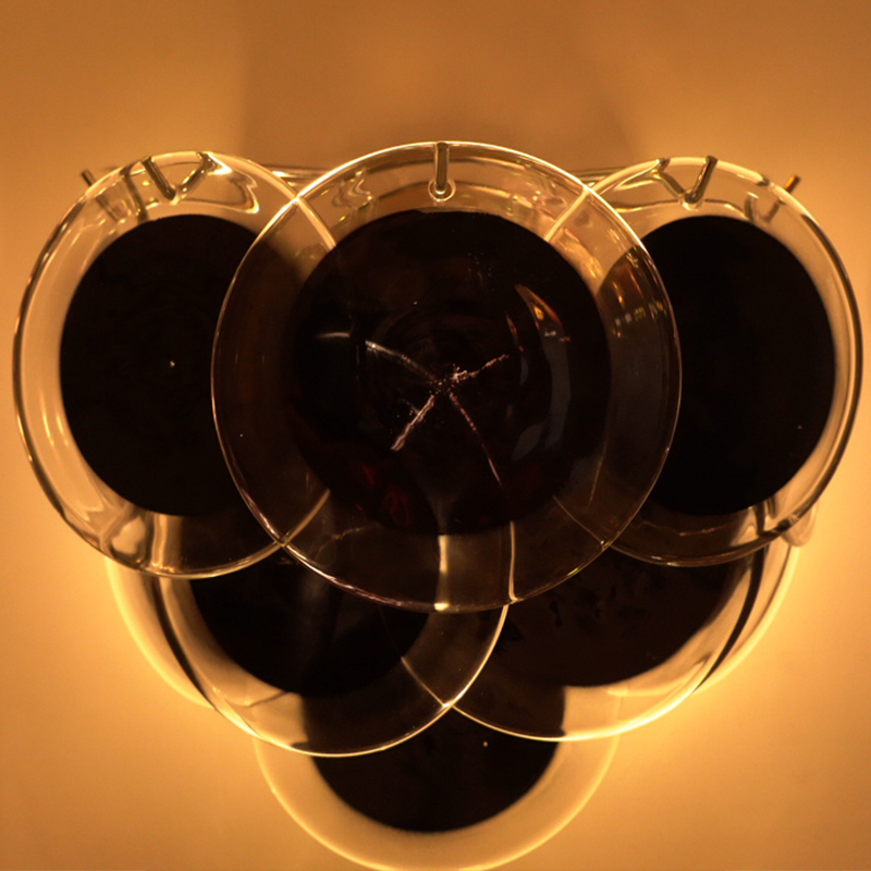 Vintage black Murano glass wall lamp
