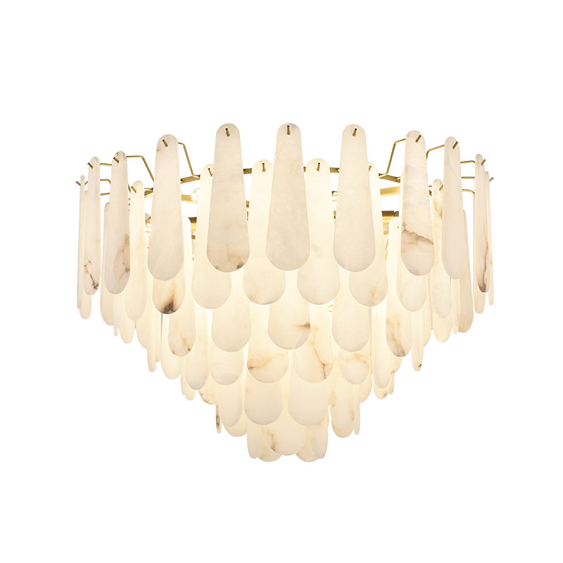 Anthea Spanish Alabaster Luxury Lamp Fixtures, Elegant Chandeliers