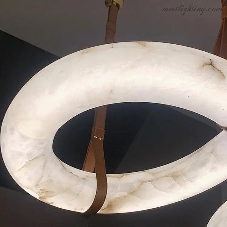 Infinity Hanging Light Modern Infinity Alabaster Pendant Lamp for Low-ceiling Alabaster Unique Curved Long Linear Chandelier
