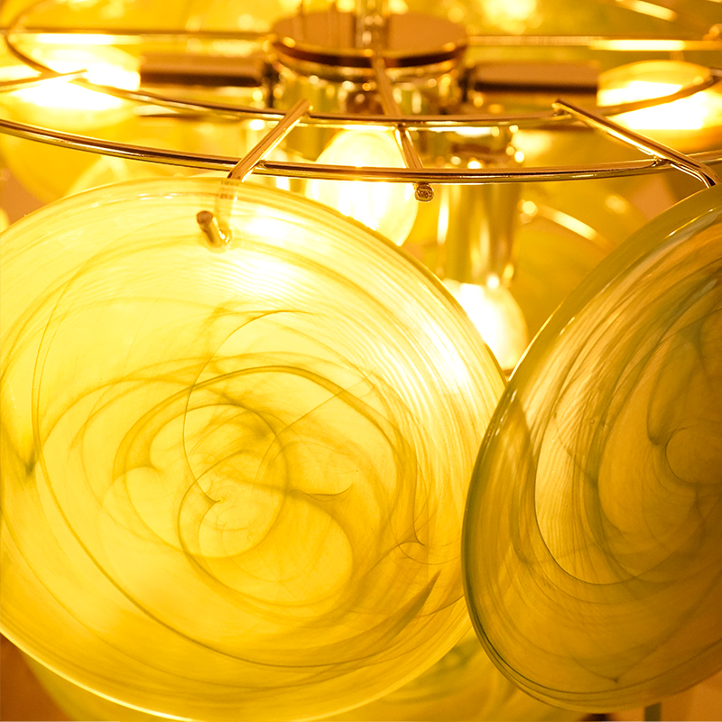 Casai Green Glass Disc Pendant Light