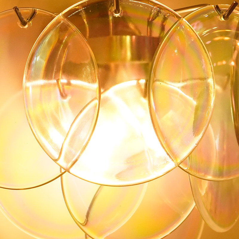 Vintage transparent Murano glass wall lamp