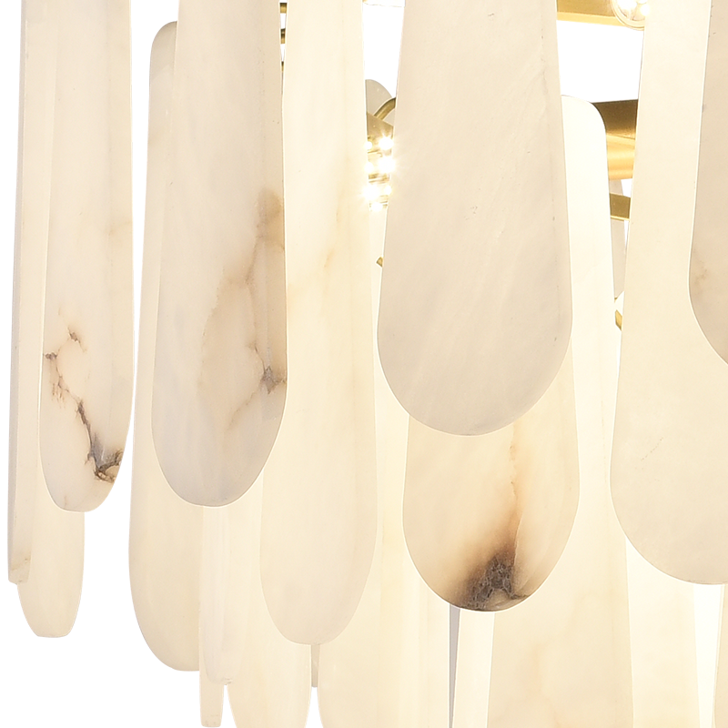 Anthea Spanish Alabaster Luxury Lamp Fixtures, Elegant Chandeliers