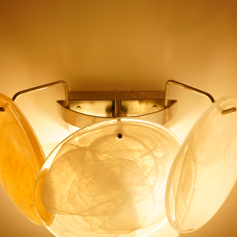 Gold Vintage Murano Glass Wall Lamp