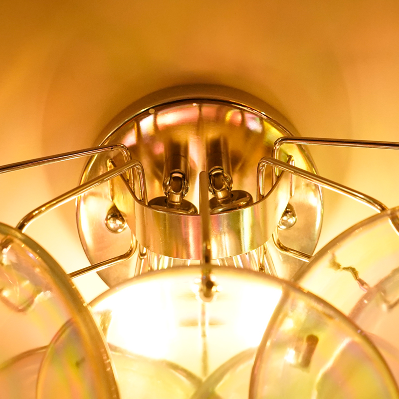 Vintage transparent Murano glass wall lamp