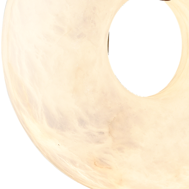 Alabaster Ring Chandelier – Sculptural Spanish Stone & Leather Pendant | LINKORI RINGMABLE Oslo Alabaster Pendant Lamp