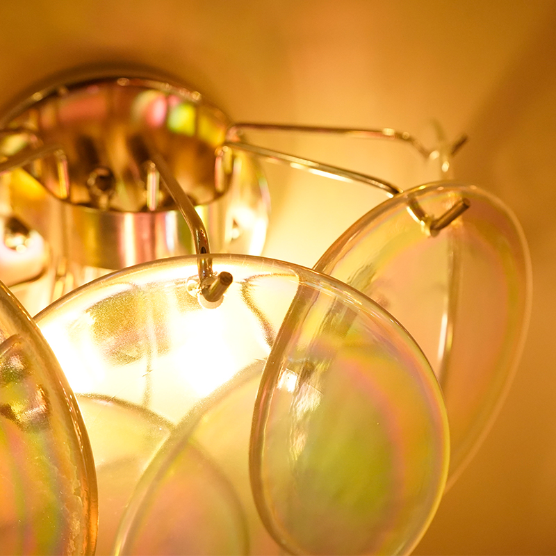 Vintage transparent Murano glass wall lamp