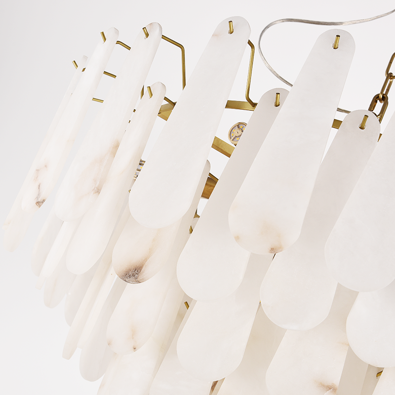 Anthea Spanish Alabaster Luxury Lamp Fixtures, Elegant Chandeliers